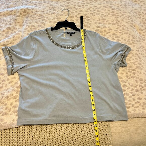 J CREW Heavy jersey T-shirt with rhinestones SIZE L WOMEN'S - Picture 12 of 15